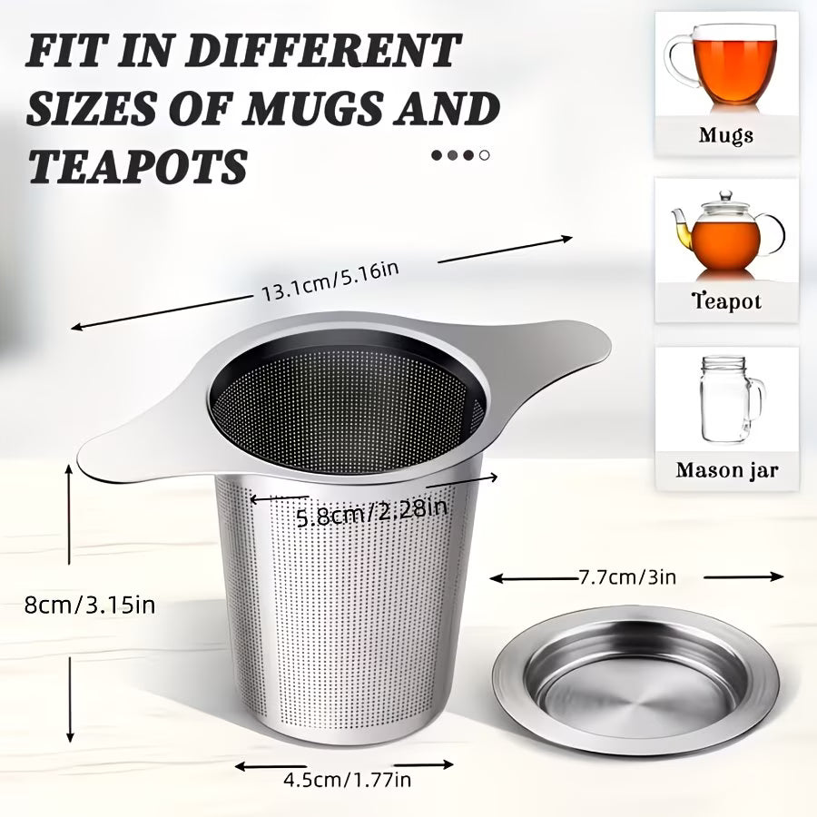 Tea Strainer and Base - Stainless Steel