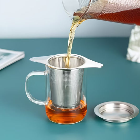 Tea Strainer and Base - Stainless Steel