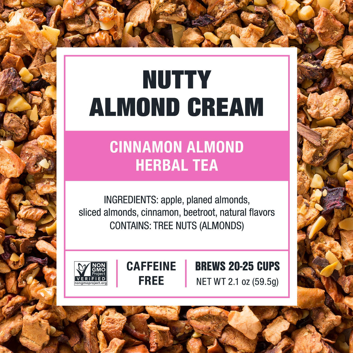 Nutty Almond Cream Tea | Almond Apple Herbal Blend: 2.1 oz Pouch