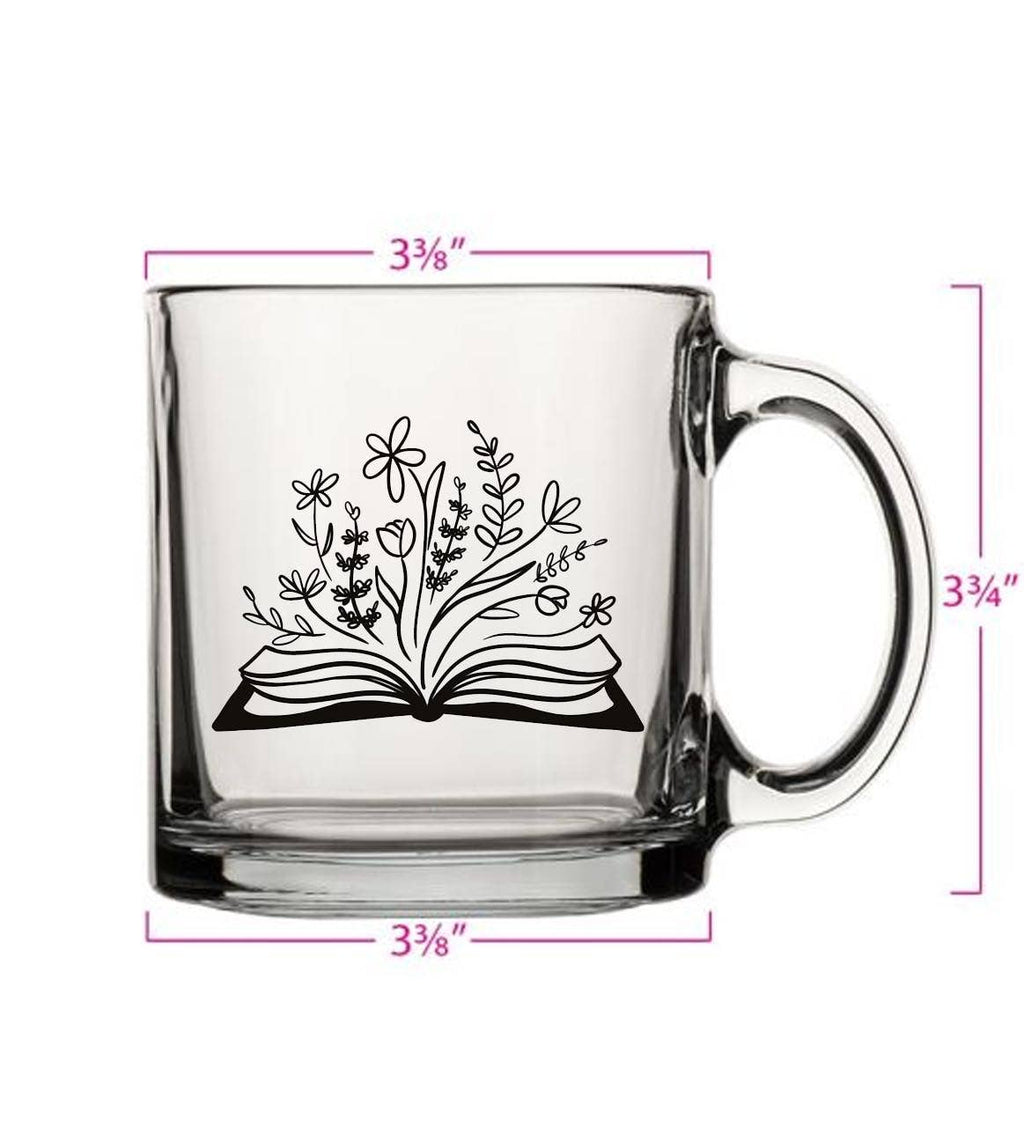 Botanical Library 13oz Glass Tea Coffee Mug