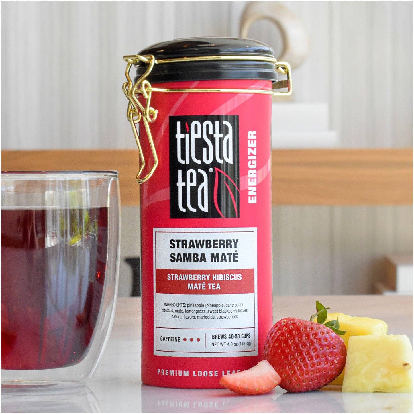 Strawberry Samba Maté - Strawberry Hibiscus Maté Tea