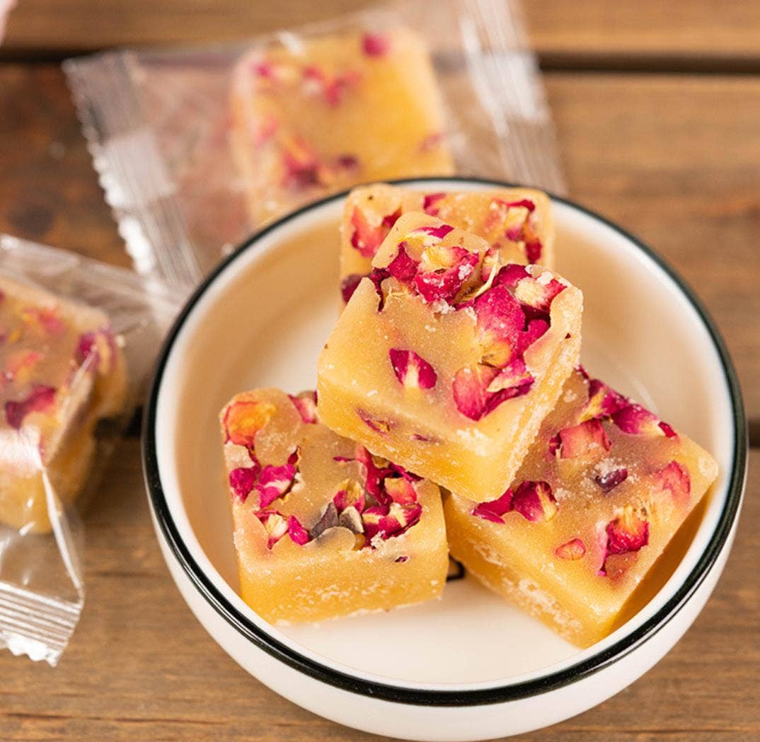 Gourmet Honey Sugar Cubes with Flowers and Fruit: Lemon