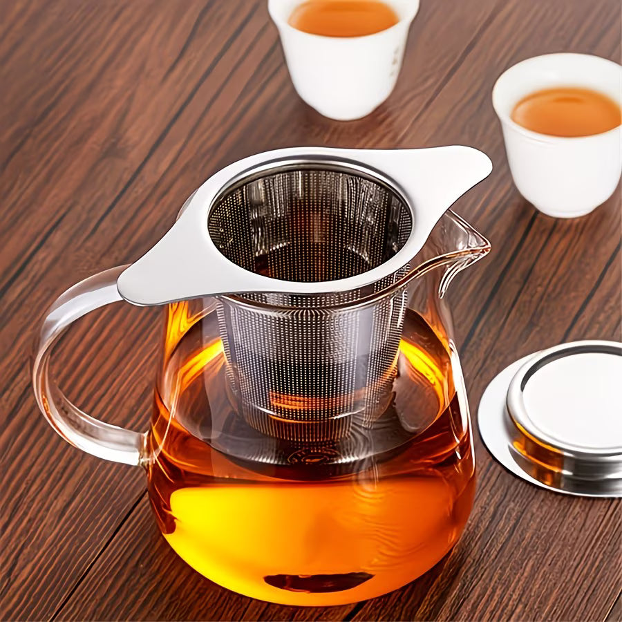 Tea Strainer and Base - Stainless Steel