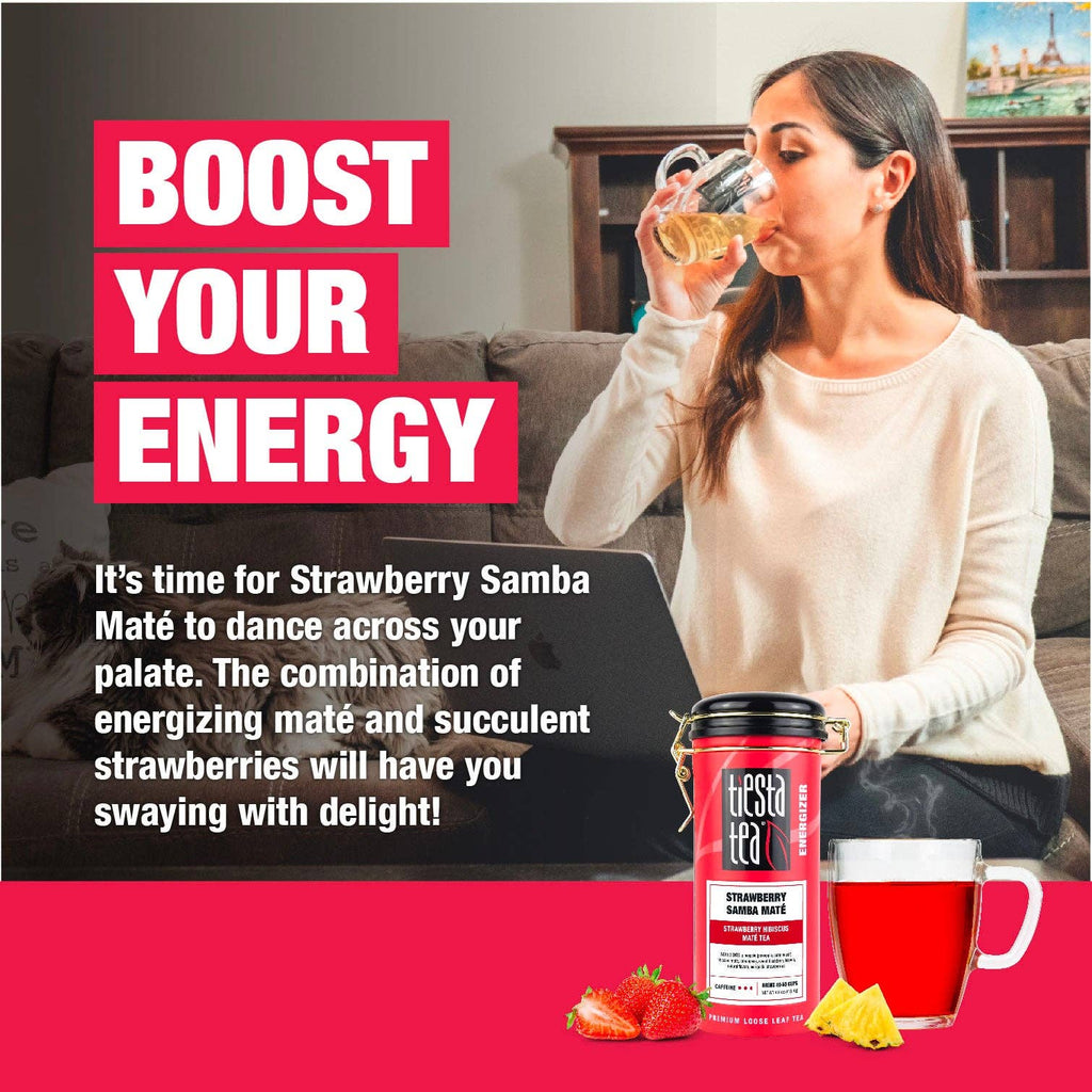Strawberry Samba Maté - Strawberry Hibiscus Maté Tea