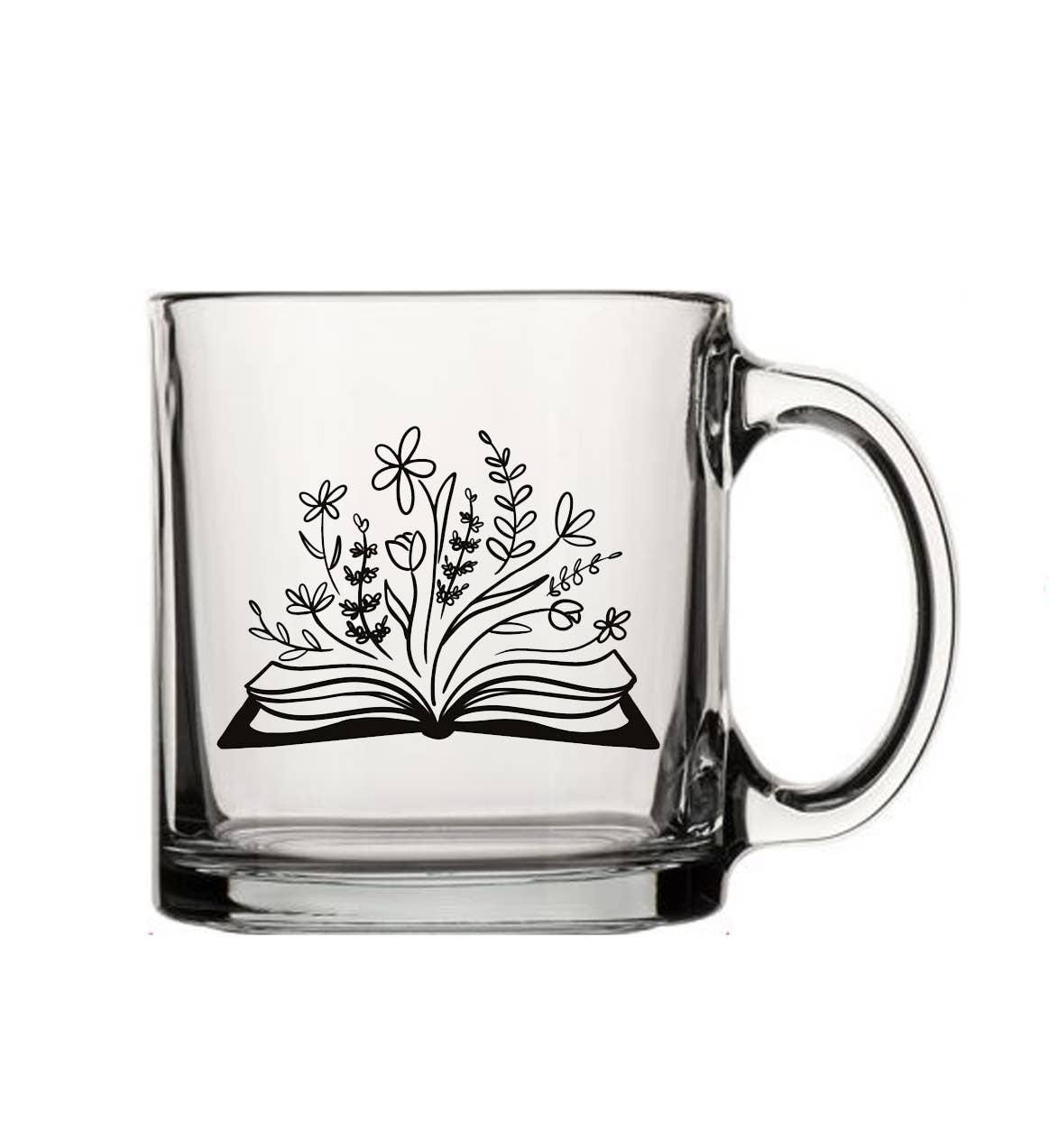 Botanical Library 13oz Glass Tea Coffee Mug