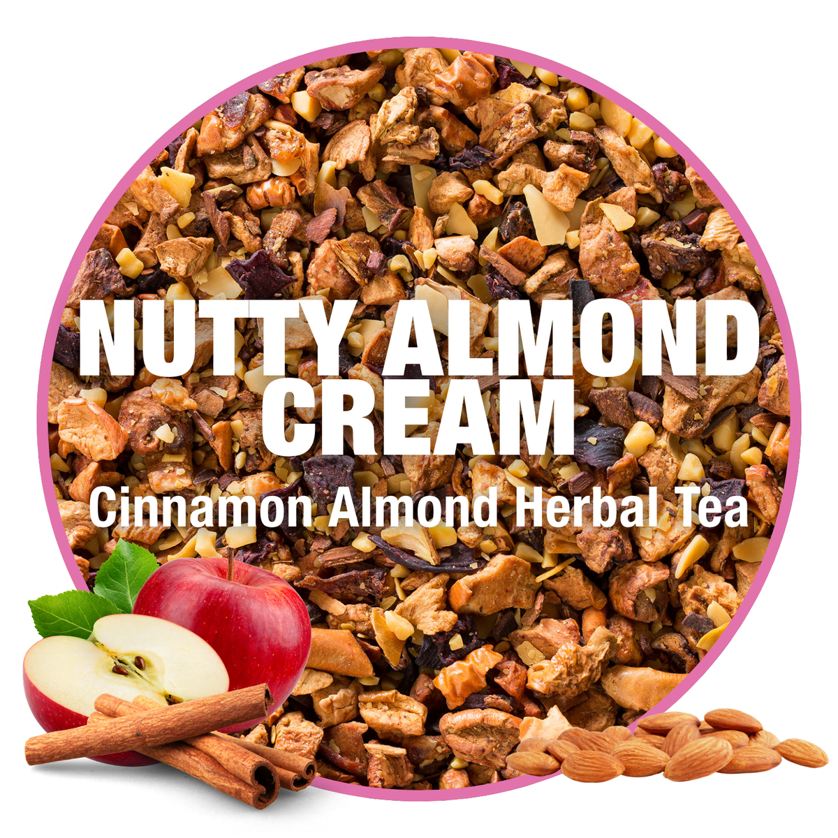 Nutty Almond Cream Tea | Almond Apple Herbal Blend: 2.1 oz Pouch