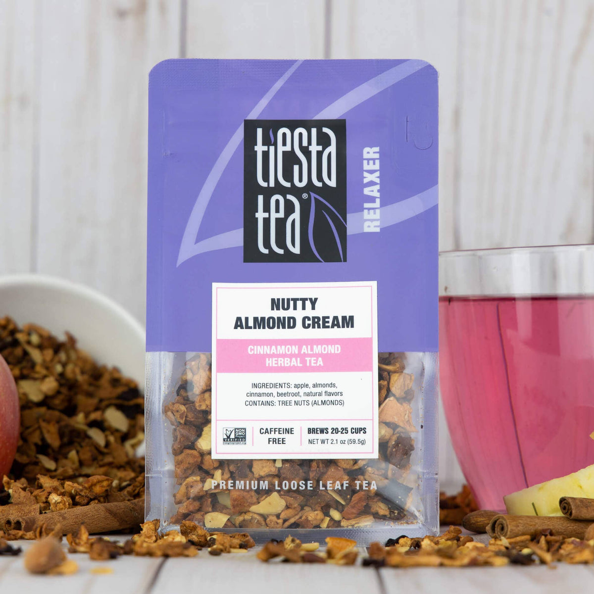 Nutty Almond Cream Tea | Almond Apple Herbal Blend: 2.1 oz Pouch