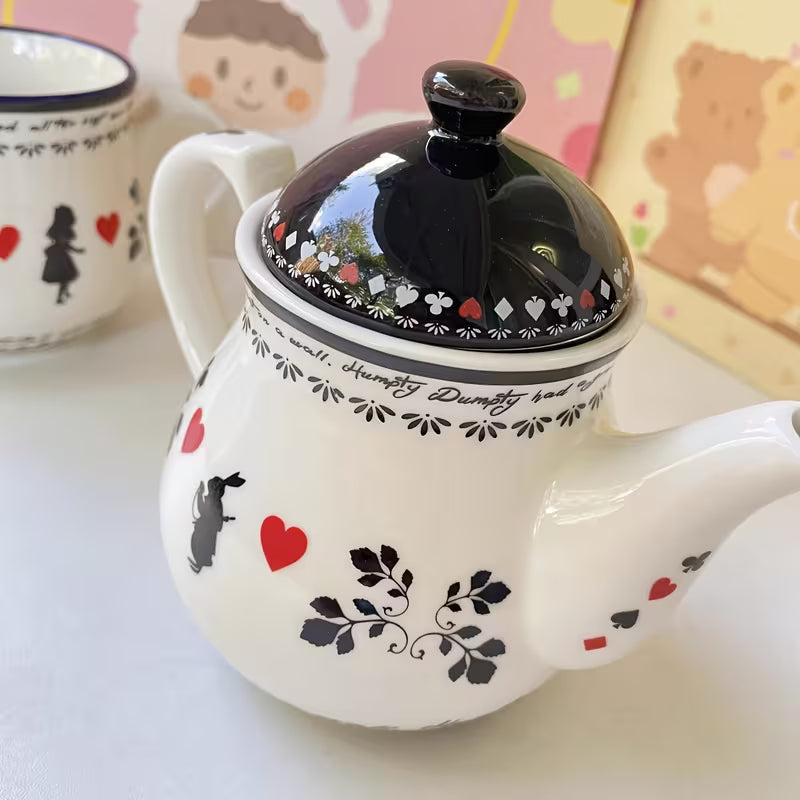 Alice in Wonderland Tea Pot with Strainer