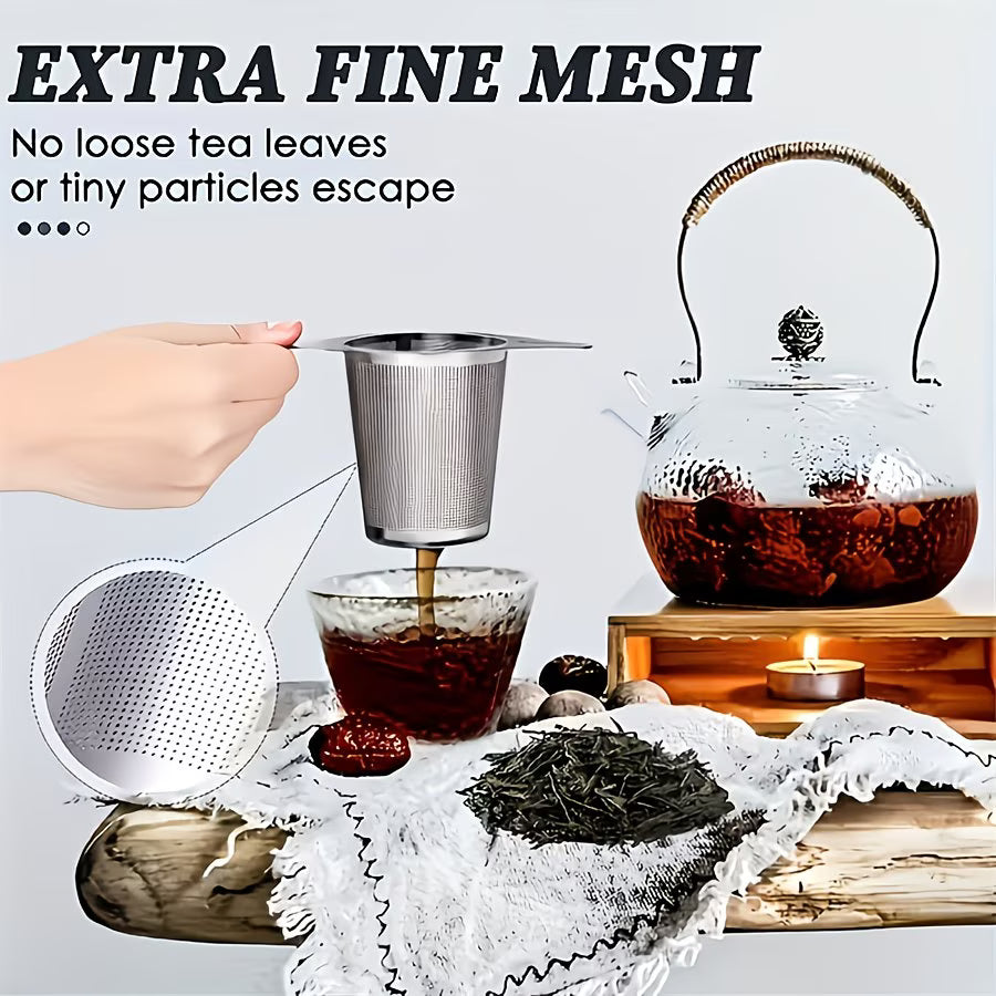 Tea Strainer and Base - Stainless Steel