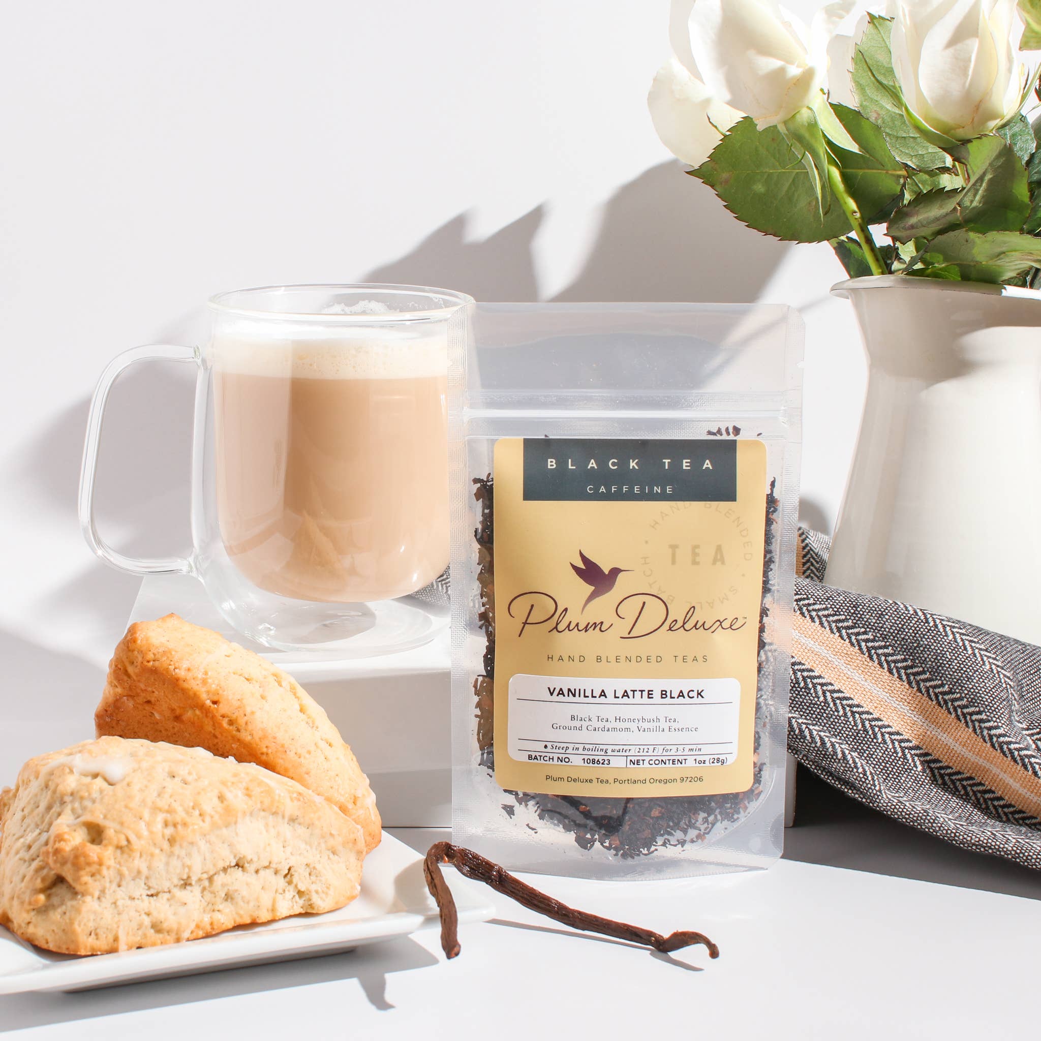 Vanilla Latte Cardamom Creme Black Loose Leaf Tea