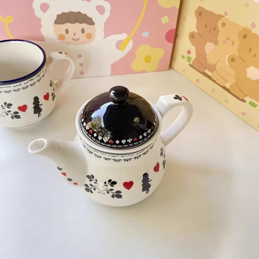 Alice in Wonderland Tea Pot with Strainer