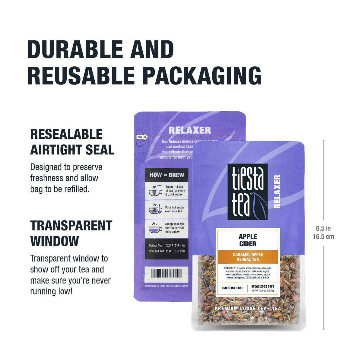 Apple Cider Tea | Caramel Apple Herbal Tea Loose Leaf: 2.0 oz Pouch
